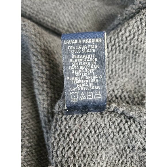 Polo Jeans Company Large Ralph Lauren Embroidered Gray Men 1/4 Zip Sweater - Picture 12 of 12